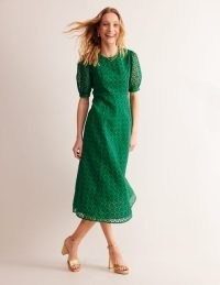 Boden Organza Occasion Dress in Green Tambourine ~ women’s party dresses