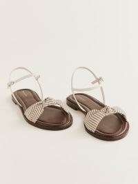 Reformation Cassidy Flat Knotted Sandal in Seychelles Stripe | strappy striped flats | summer shoes