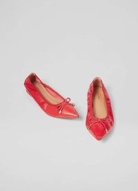 L.K. BENNETT Tilly Red Pointed Ballerina Flat ~chic pointy flats