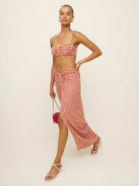 Reformation Alana Two Piece in Tomato Check – summer fashion co-ords