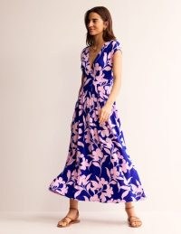 Boden Vanessa Wrap Jersey Maxi Dress Sweet Lilac, Silhouette Bloom / floral summer dresses / women’s daywear
