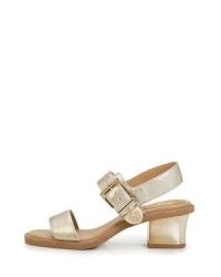 Vince Camuto Candice Sandal in Gold Metallic / strappy buckled leather sandals