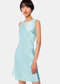 WHISTLES Hai Dora Dress in Pale Blue / silk sleeveless short length dresses