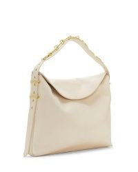 Vince Camuto Letta Hobo Bag in Off White | luxe leather chain detail bags