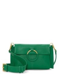 Vince Camuto Livee Crossbody Bag in Emerald | green leather front ring detail cross body bags