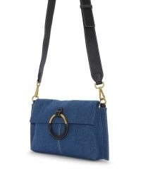 Vince Camuto Livee Denim Crossbody Bag | blue cotton and leather detail cross body bags